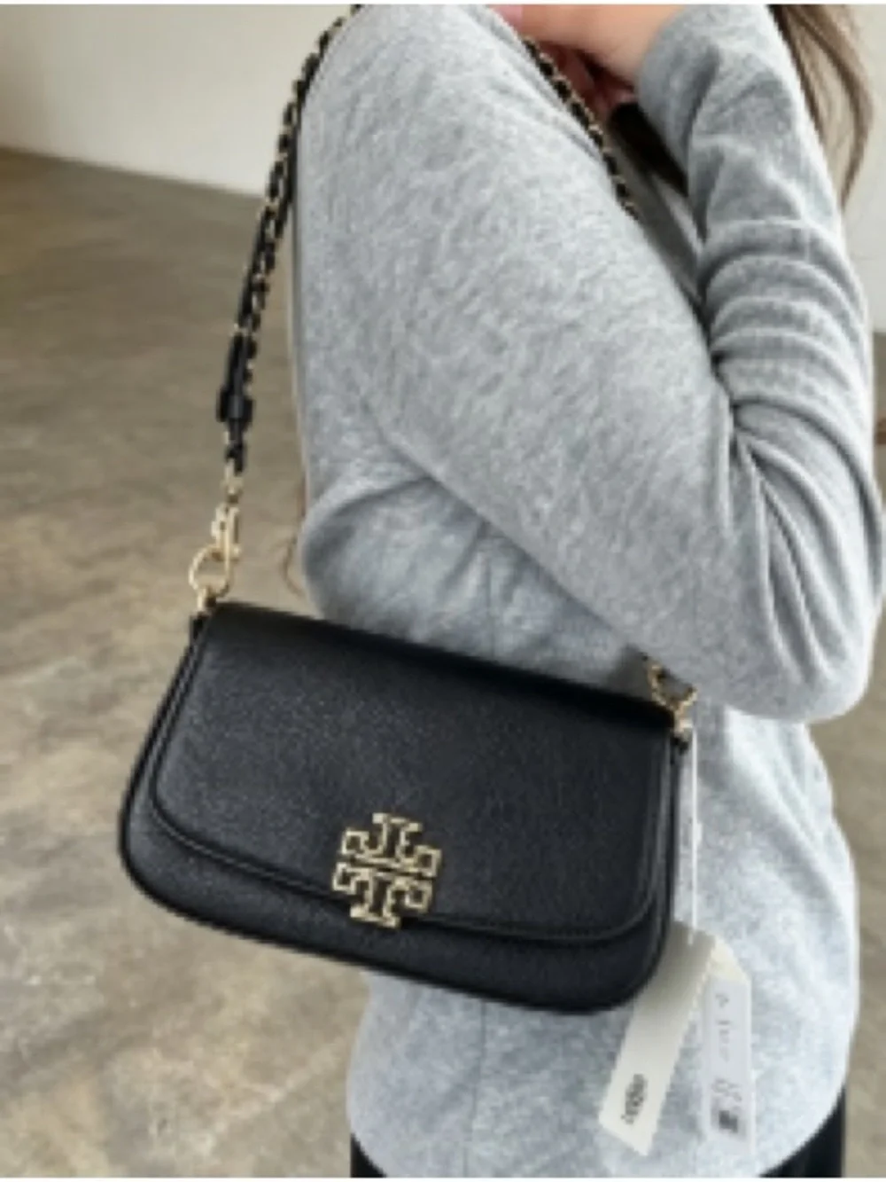 Tory Burch Black Leather Chain Crossbody Bag